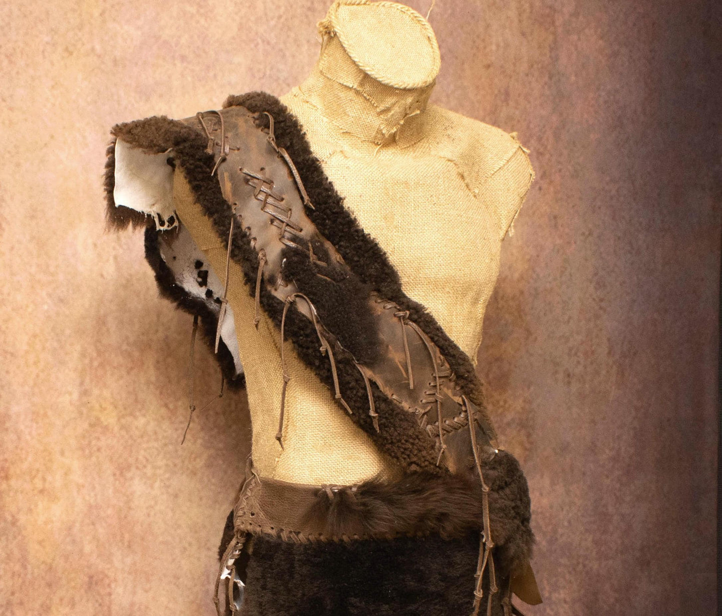 Khal Drogo Inspired Leather Chest Armor: Barbarian fur Kratos Fantasy Costume