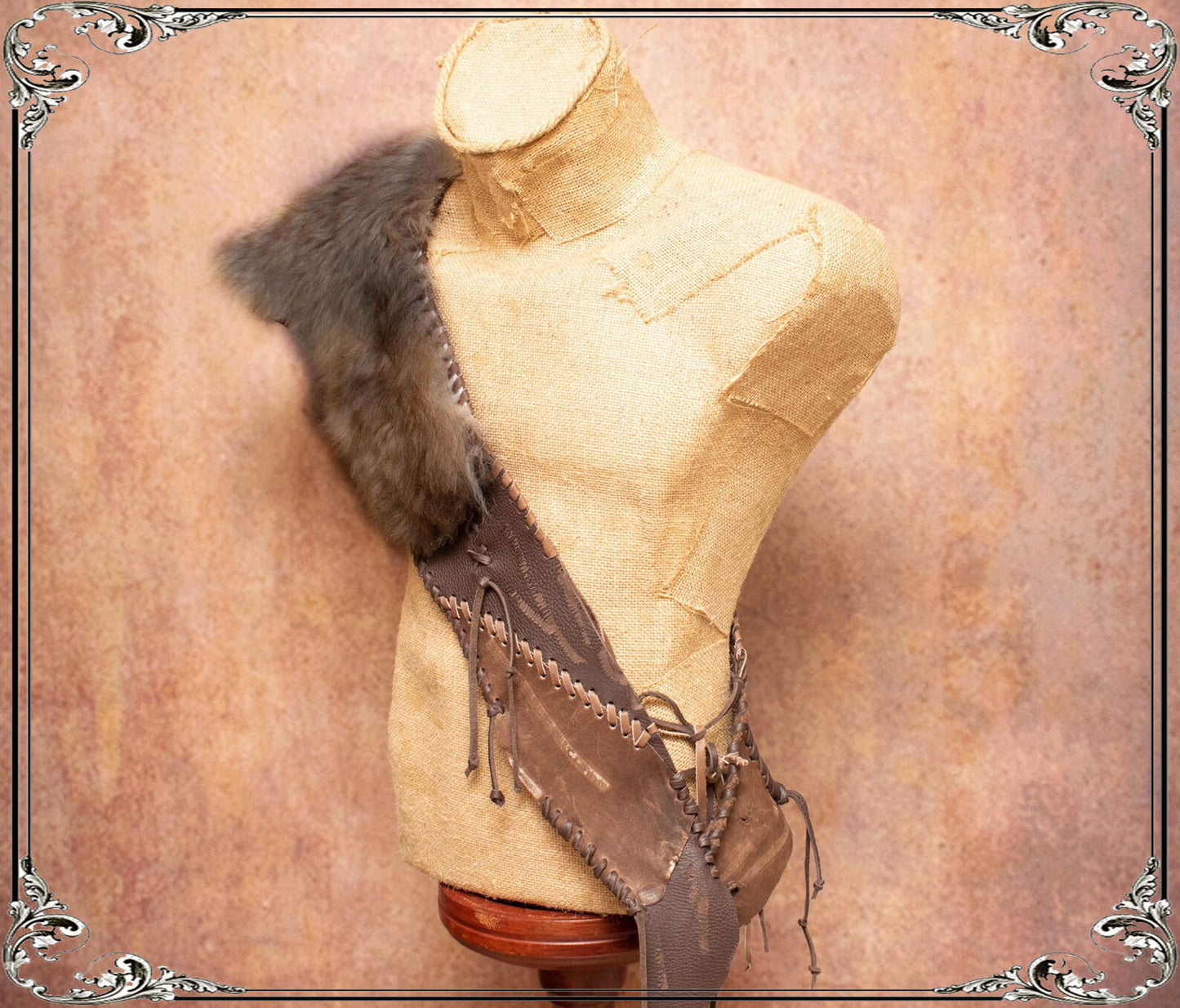 Leather & Fur Chest Armor: Prehistoric Tribal leather vest