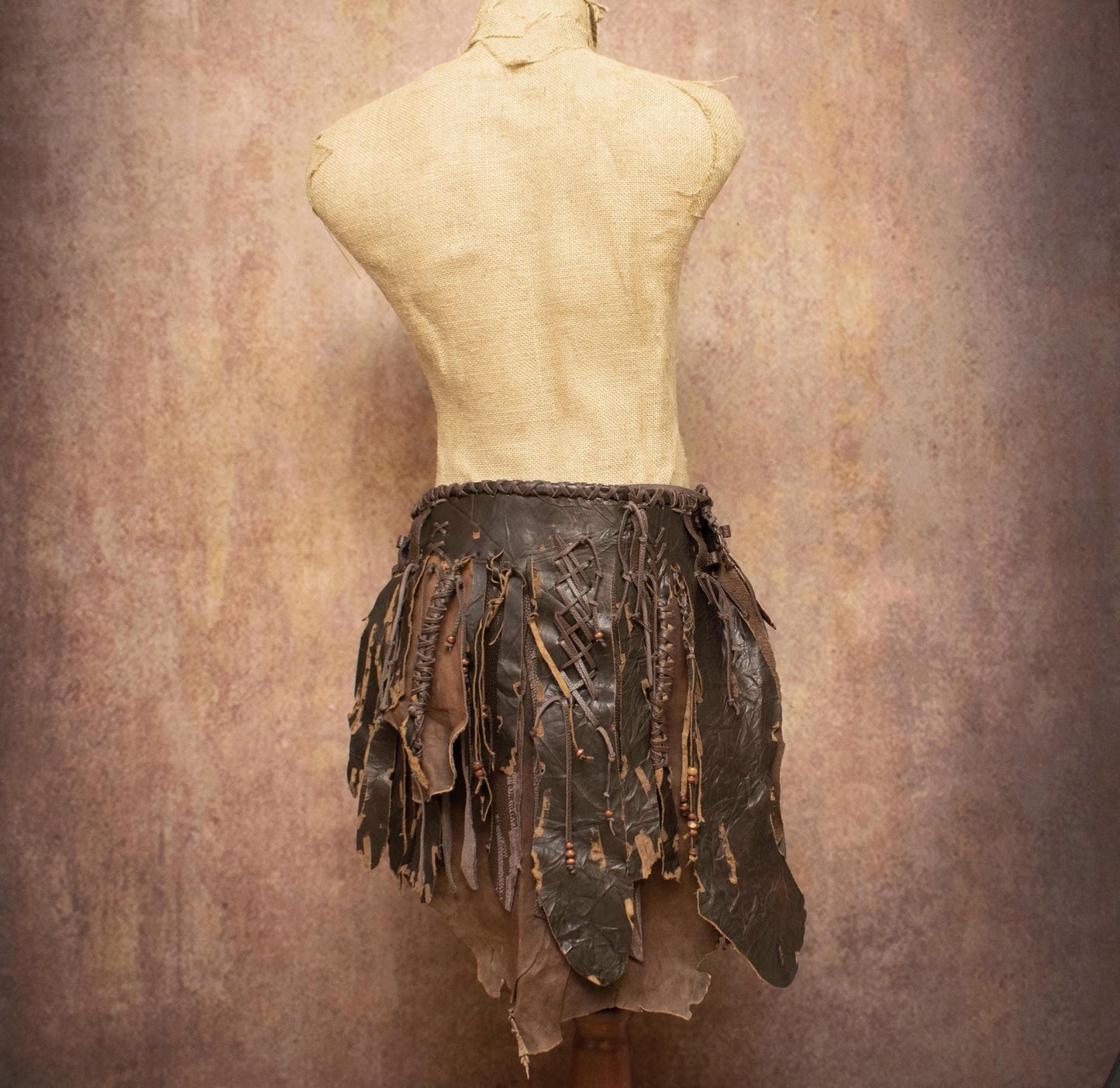 Leather Raged Tribal Skirt: Apocalyptic Warrior Loincloth