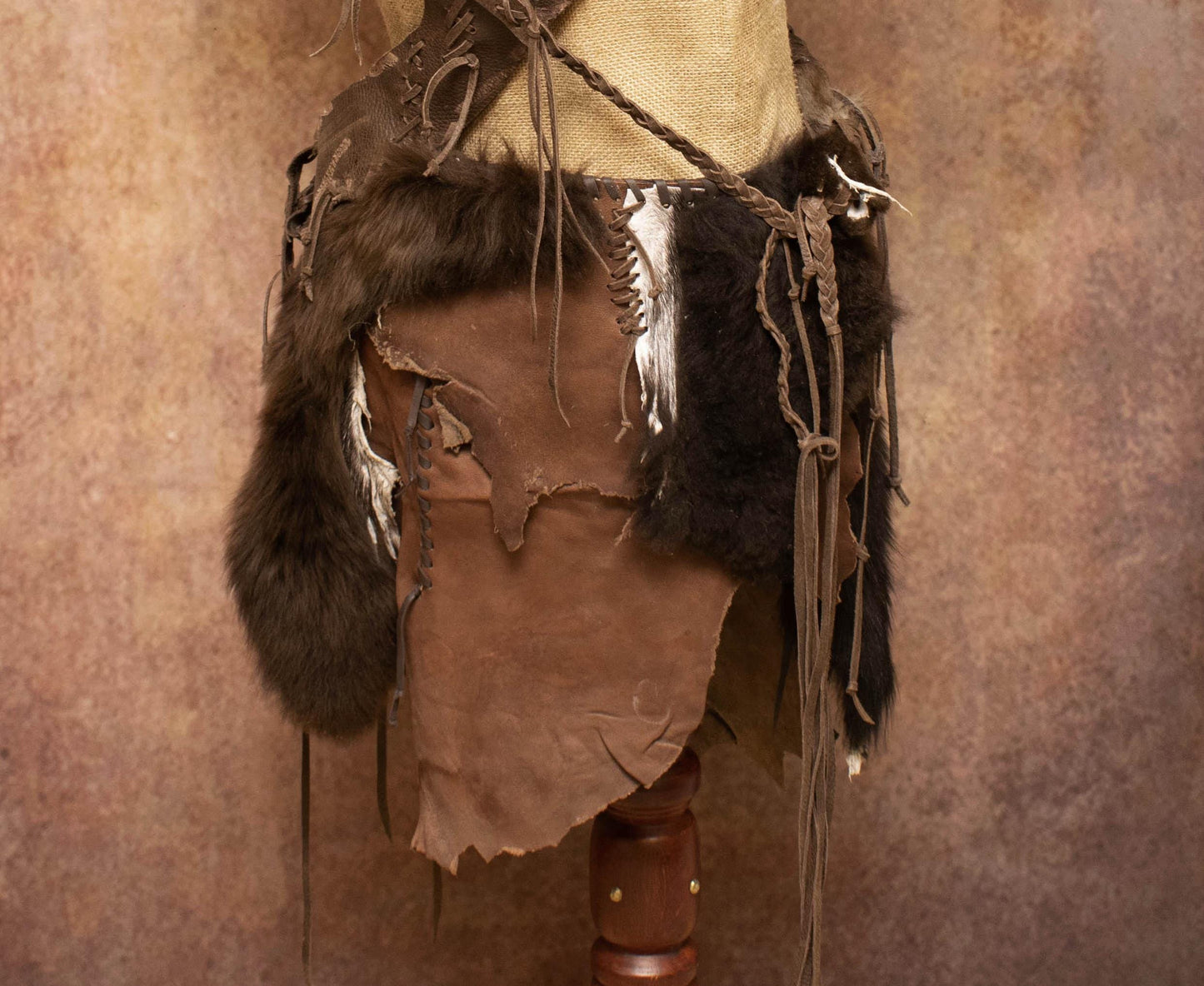 Leather Prehistoric Loincloth: Primitive Hunter Waist Belt