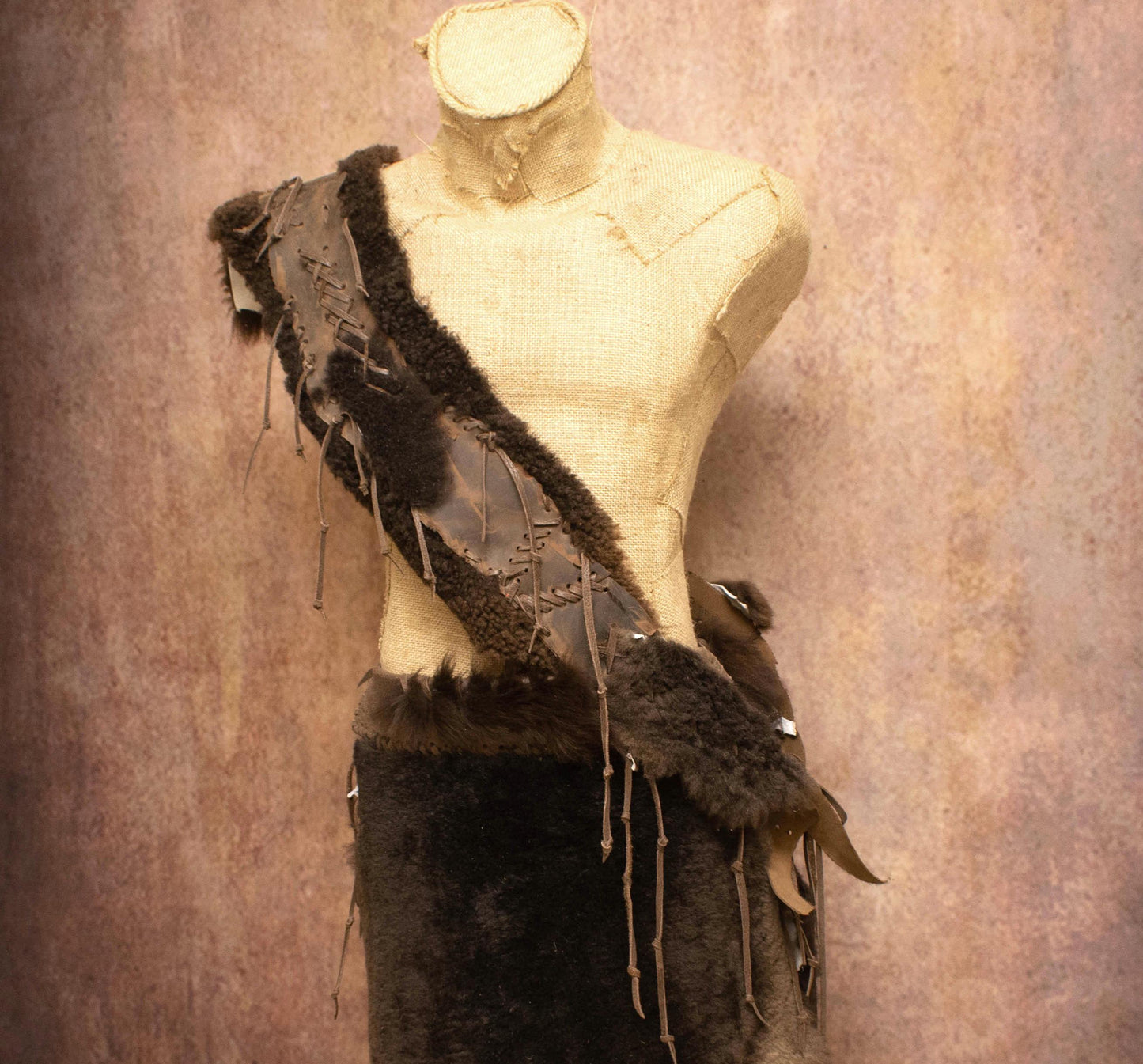 Khal Drogo Inspired Leather Chest Armor: Barbarian fur Kratos Fantasy Costume