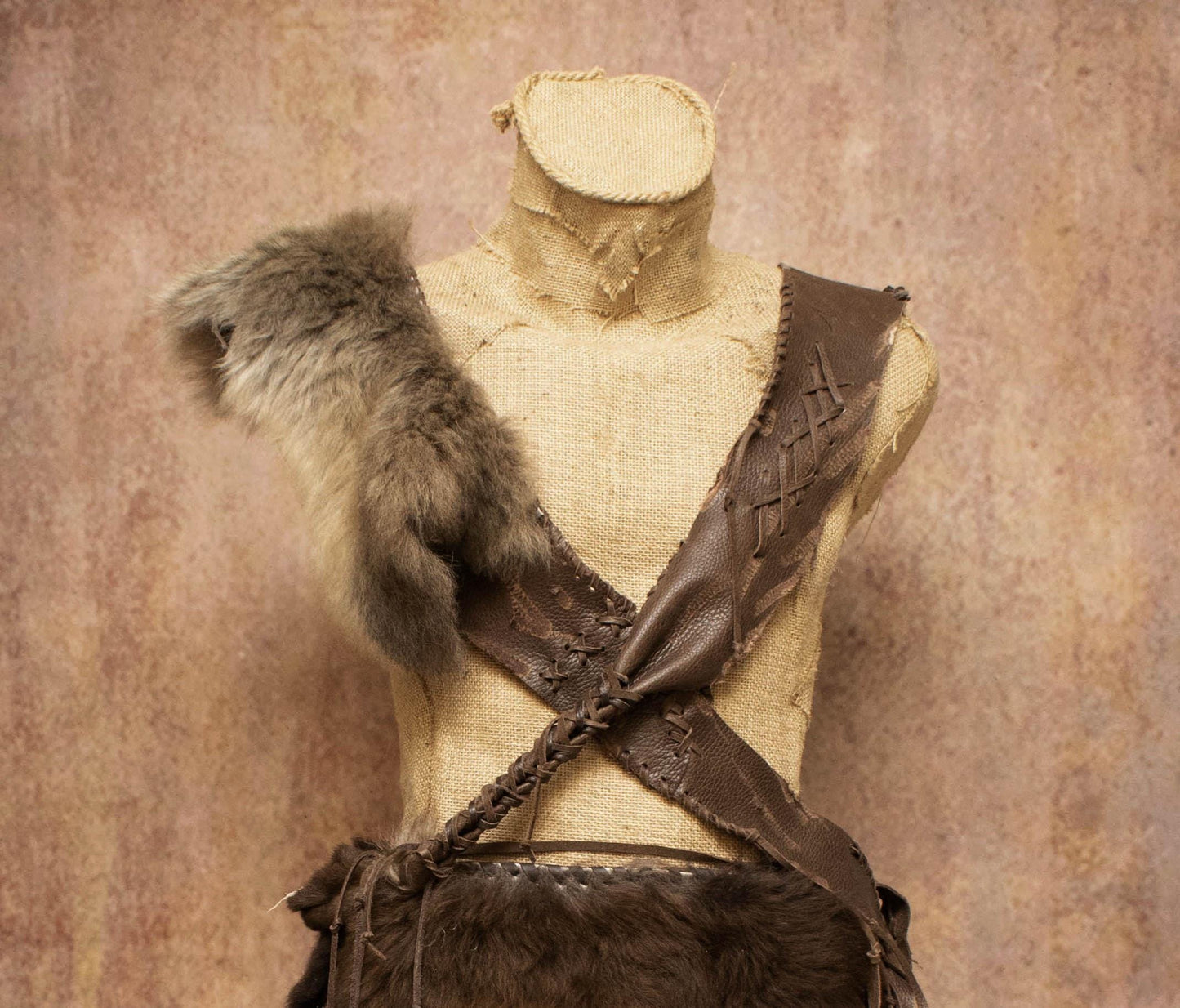 Leather & Fur Chest Armor: Tribal Warrior, Post-Apocalyptic primitive