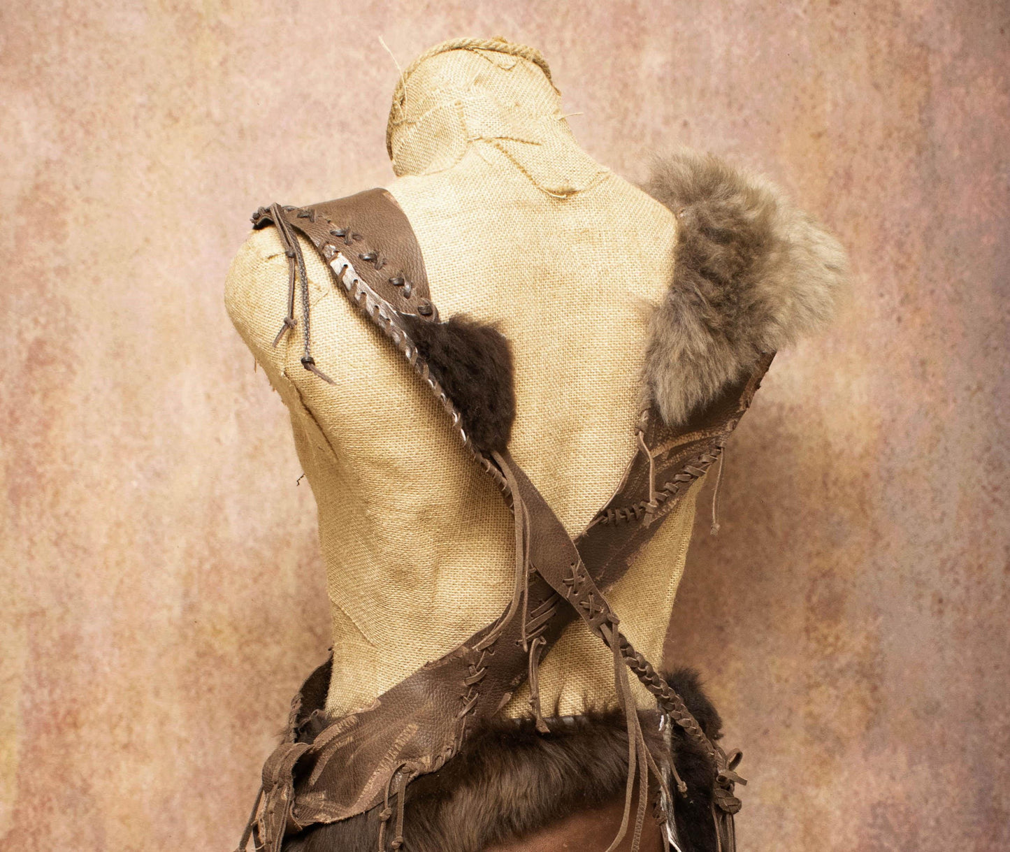 Leather & Fur Chest Armor: Tribal Warrior, Post-Apocalyptic primitive