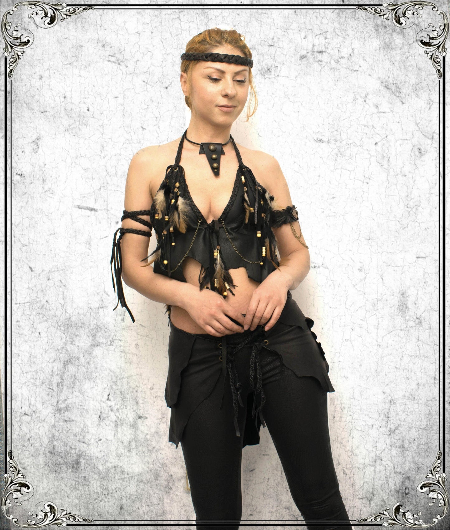 Unisex Braided Leather Arm Band: Viking, Steampunk, Goth