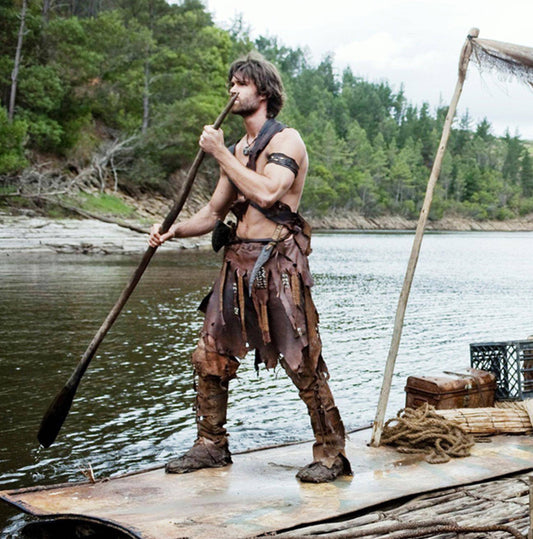 Leather Raged Tribal Skirt: Apocalyptic Warrior Loincloth