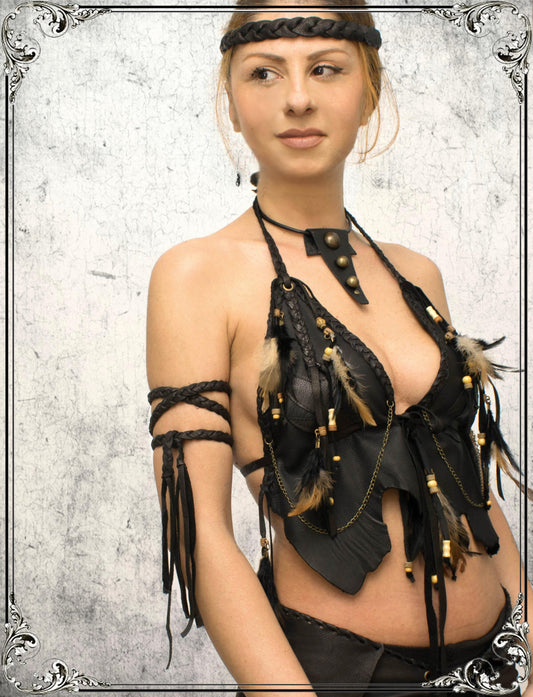 Unisex Braided Leather Arm Band: Viking, Steampunk, Goth