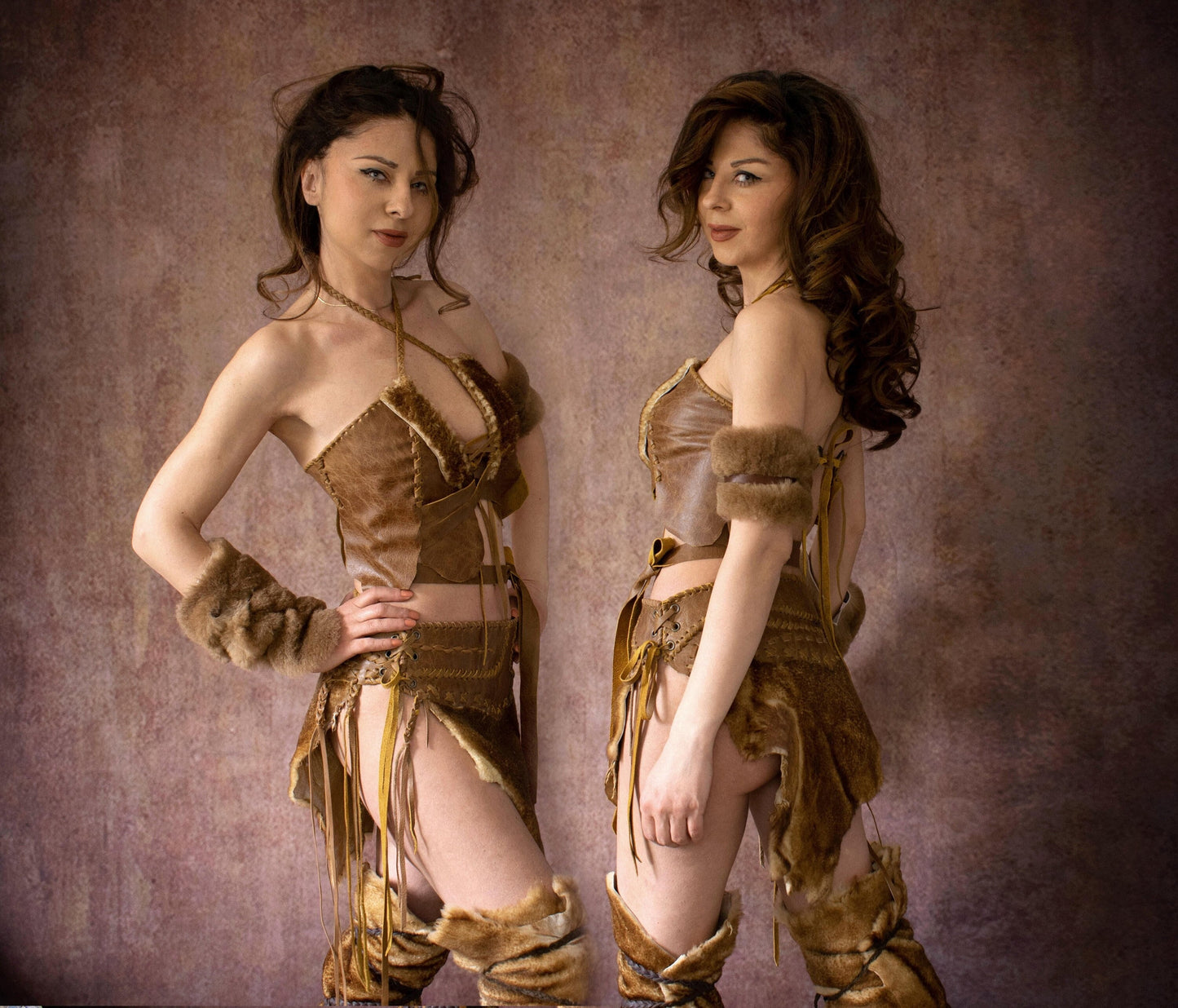 Tribal Fur & Leather Loincloth Skirt: Viking Pagan Style