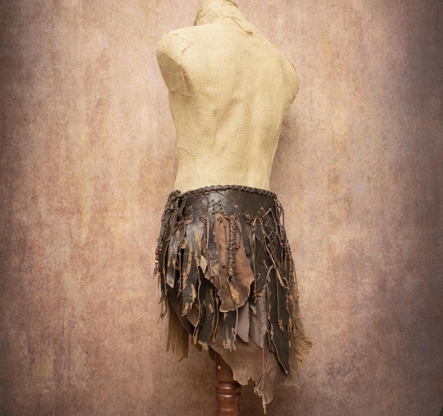 Leather Raged Tribal Skirt: Apocalyptic Warrior Loincloth