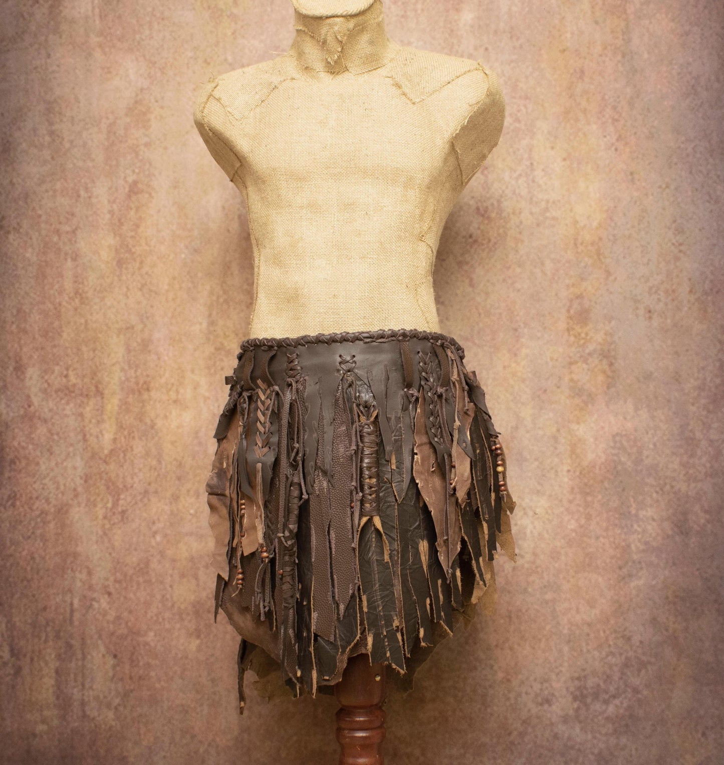 Leather Raged Tribal Skirt: Apocalyptic Warrior Loincloth
