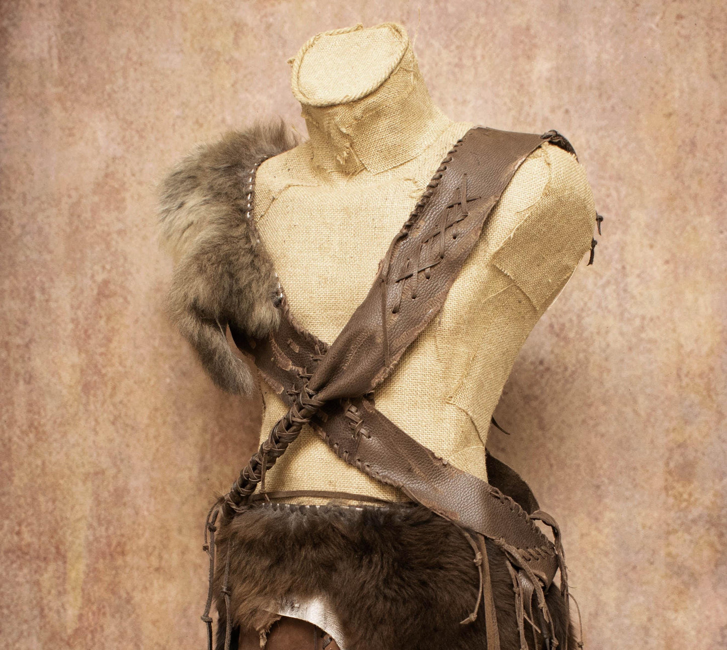 Leather & Fur Chest Armor: Tribal Warrior, Post-Apocalyptic primitive
