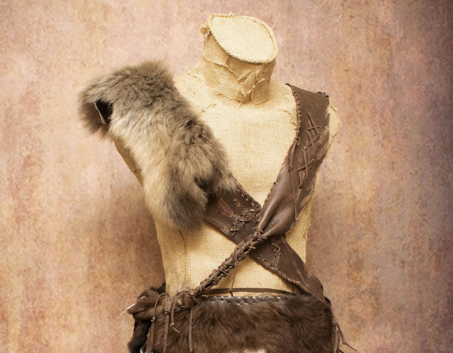 Leather & Fur Chest Armor: Tribal Warrior, Post-Apocalyptic primitive