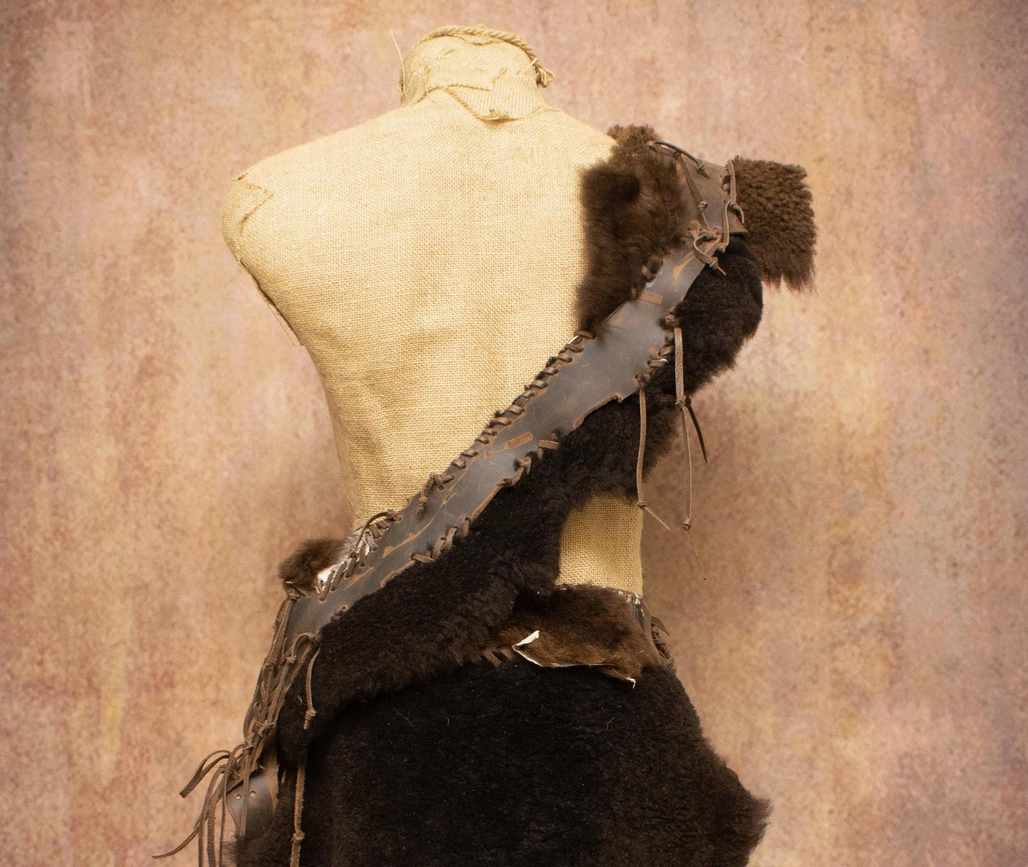 Khal Drogo Inspired Leather Chest Armor: Barbarian fur Kratos Fantasy Costume