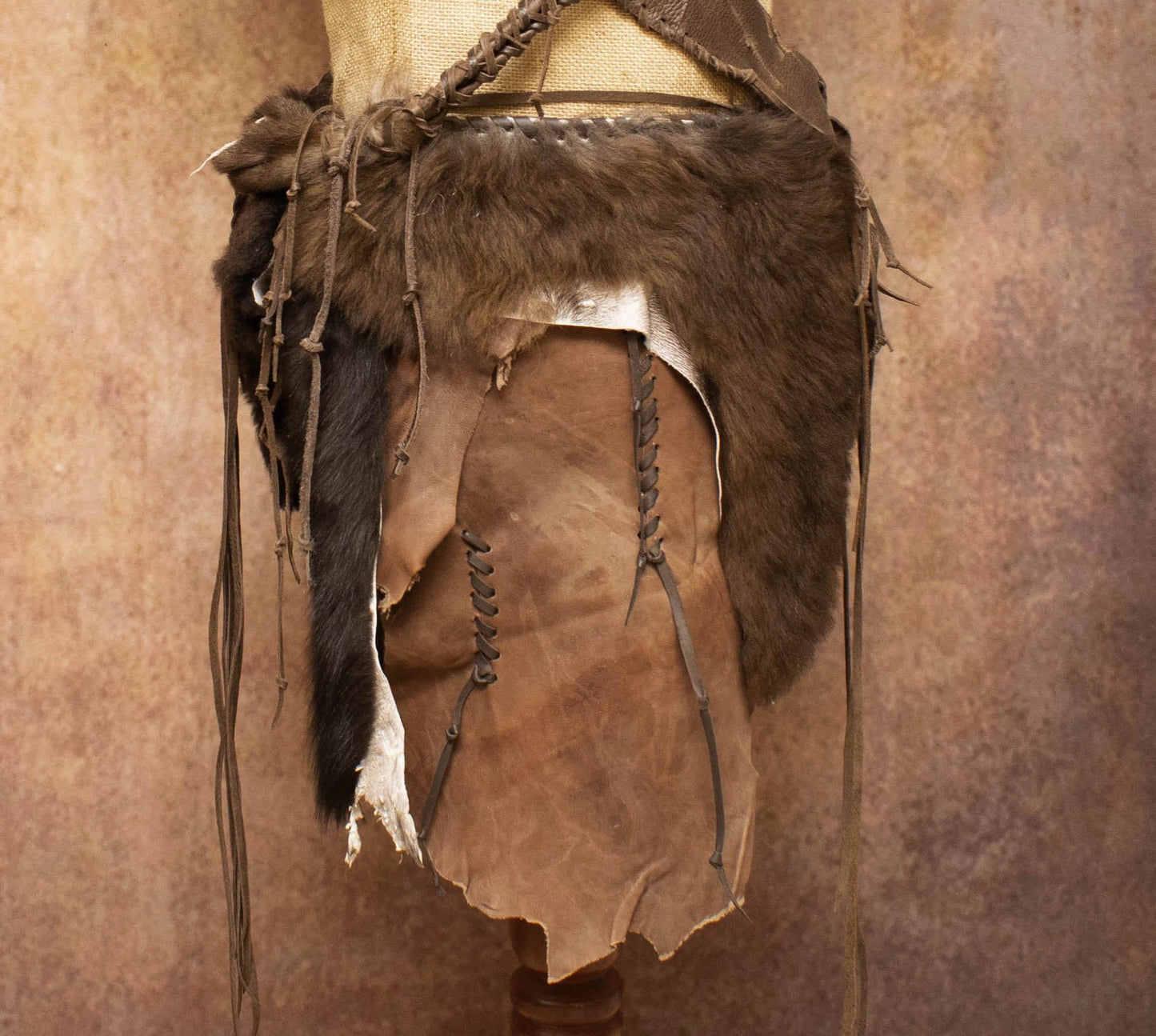 Leather Prehistoric Loincloth: Primitive Hunter Waist Belt