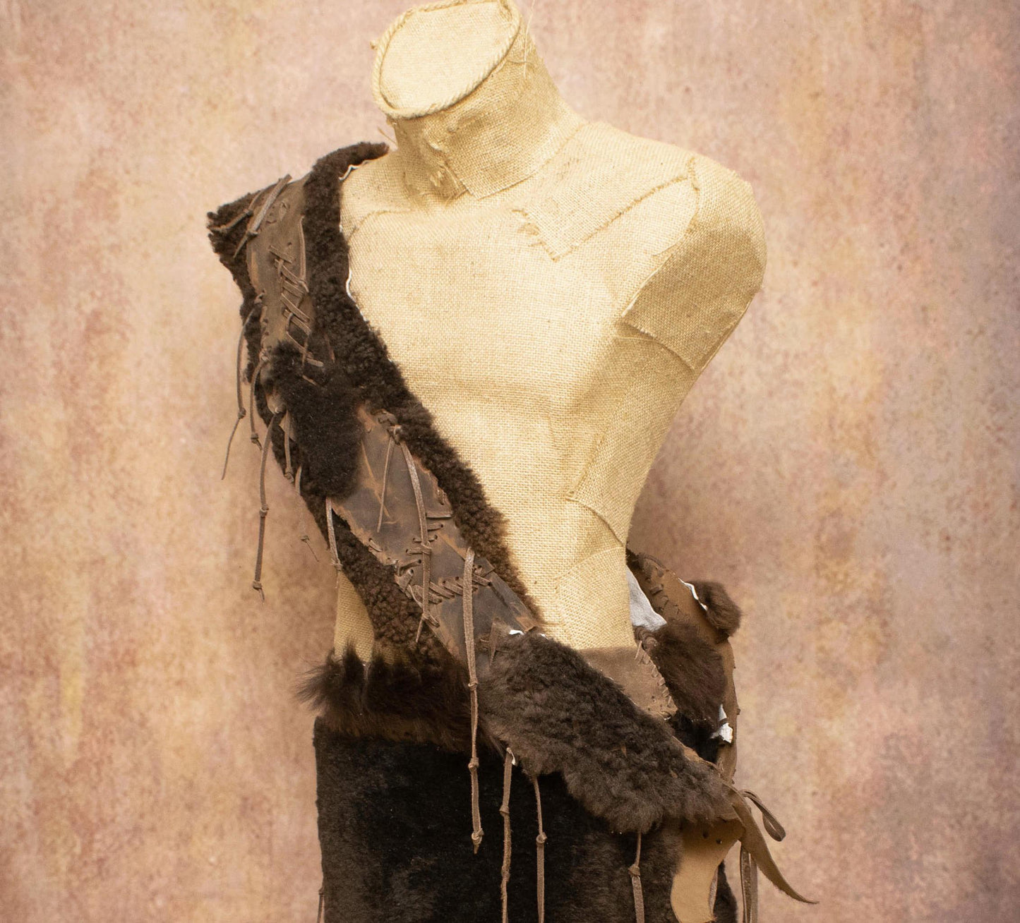 Khal Drogo Inspired Leather Chest Armor: Barbarian fur Kratos Fantasy Costume