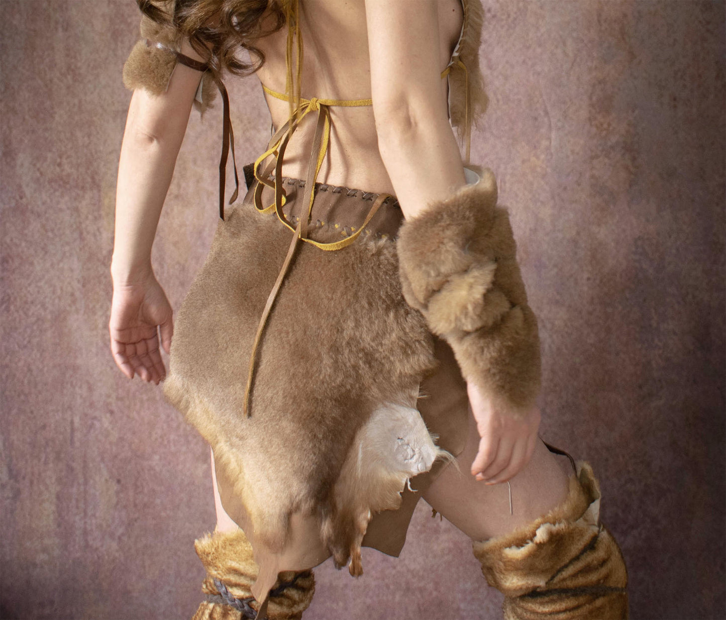 Barbarian leather and fur Viking Costume