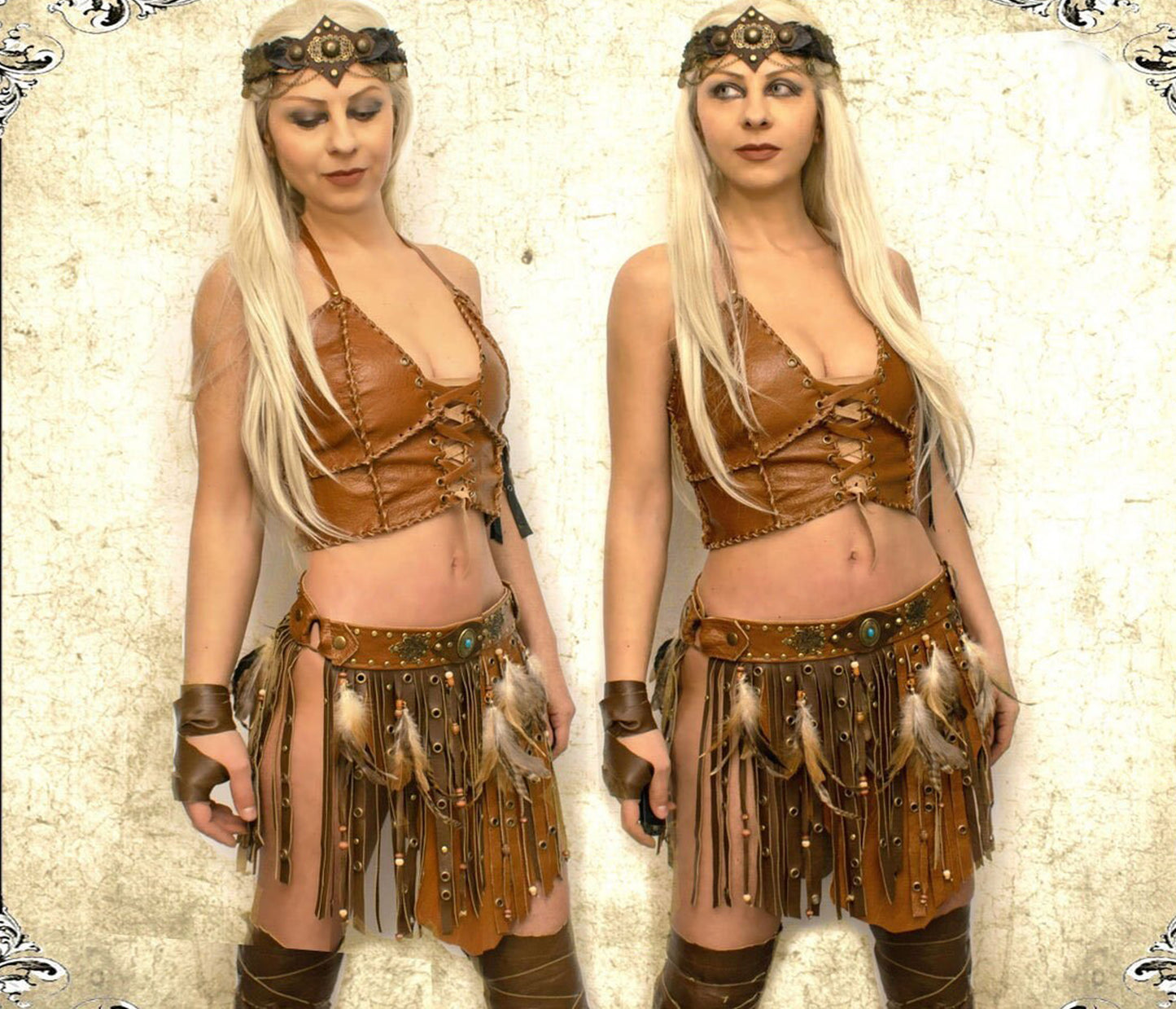 Leather Shieldmaiden skirt, warrior Lagertha skirt